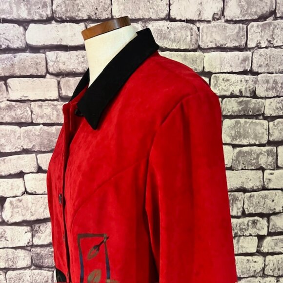 Positive Attitude Vintage Red & Black Long Sleeve Jacket Size 16 - Picture 5 of 9